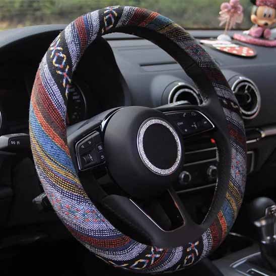 Couvre volant tissu lin